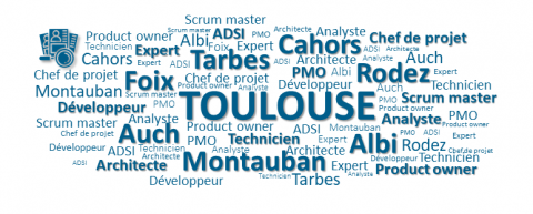 Nuage de mot associé à la DSI du rectorat de Toulouse